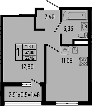 Продается 1-комн. квартира, 32 м²