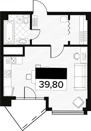 Продается 1-комн. квартира, 39.8 м²