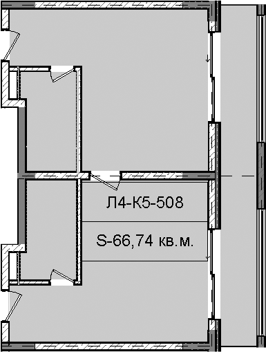 Продается 1-комн. квартира, 66.74 м²