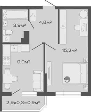 Продается 1-комн. квартира, 33.8 м²