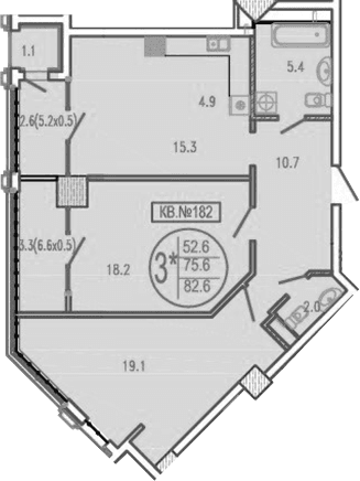 Продается 3-комн. квартира, 75.6 м²