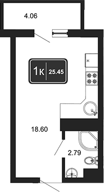 Продается 1-комн. квартира, 20.17 м²