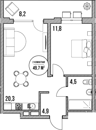 Продается 2-комн. квартира, 41.5 м²