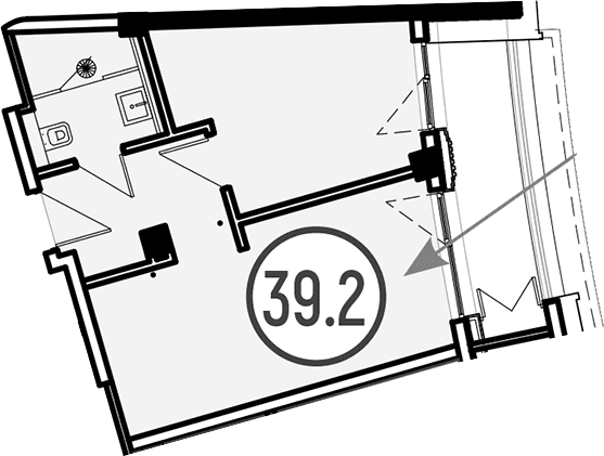 Продается 1-комн. квартира, 39.2 м²