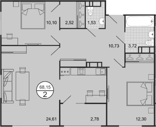Продается 3-комн. квартира, 65.37 м²