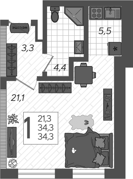 Продается 1-комн. квартира, 37.5 м²