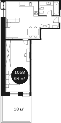 Продается 1-комн. квартира, 63.72 м²