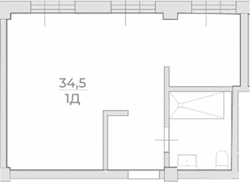 Продается 1-комн. квартира, 34.5 м²