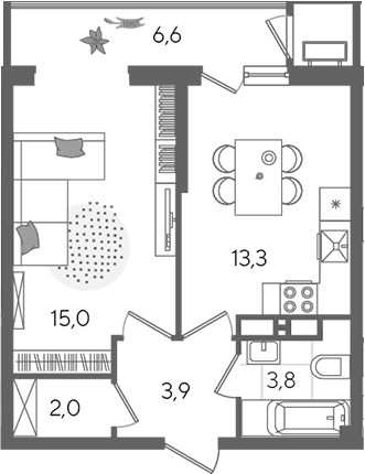Продается 1-комн. квартира, 38 м²