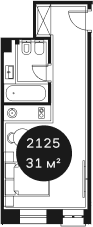 Продается 1-комн. квартира, 30.79 м²