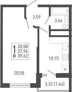 Продается 1-комн. квартира, 39 м²