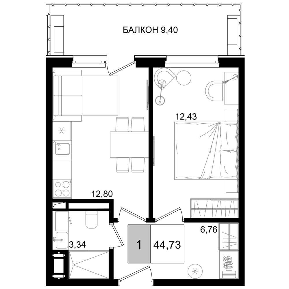 Продается 2-комн. квартира, 35.33 м²