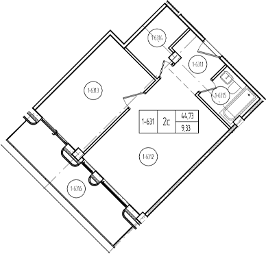 Продается 2-комн. квартира, 44.74 м²