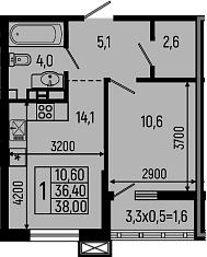 Продается 1-комн. квартира, 36.4 м²