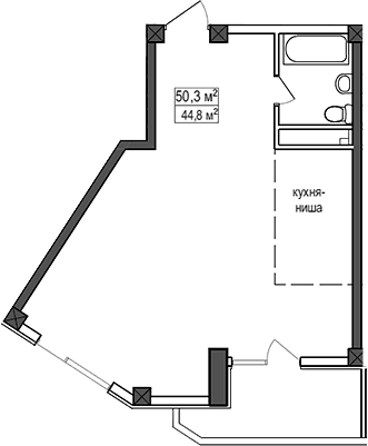 Продается 1-комн. квартира, 44.8 м²