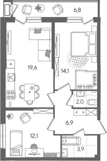 Продается 3-комн. квартира, 58.6 м²
