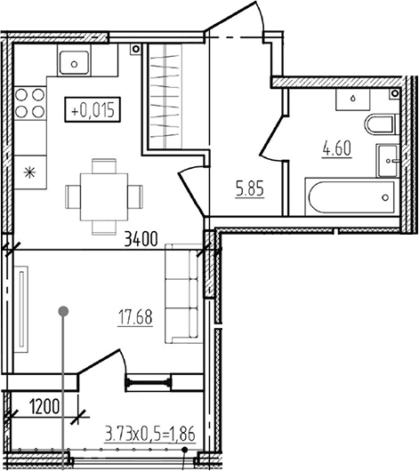 Продается 1-комн. квартира, 28.13 м²