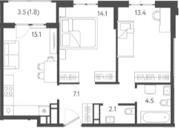 Продается 3-комн. квартира, 56.3 м²