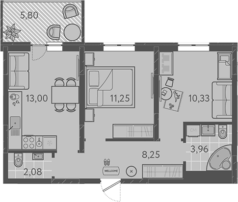 Продается 2-комн. квартира, 48.87 м²