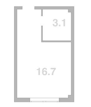 Продается 1-комн. квартира, 19.8 м²