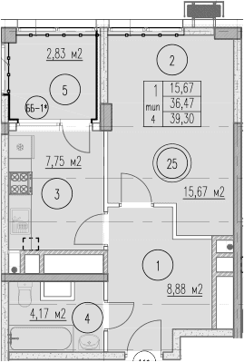 Продается 1-комн. квартира, 36.47 м²
