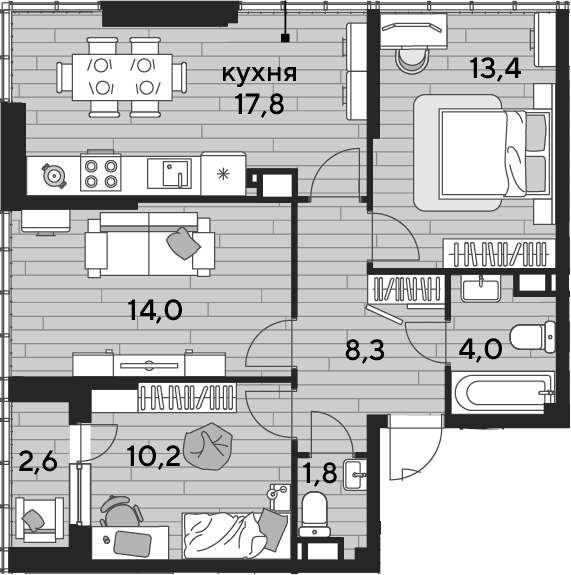 Продается 3-комн. квартира, 69.5 м²