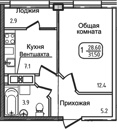 Продается 1-комн. квартира, 27.8 м²