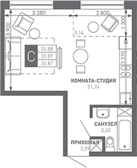 Продается 1-комн. квартира, 31.9 м²