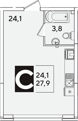 Продается 1-комн. квартира, 27.9 м²