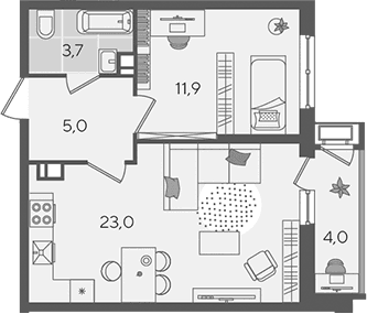 Продается 2-комн. квартира, 43.6 м²