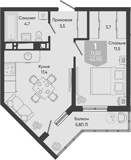 Продается 2-комн. квартира, 40.8 м²