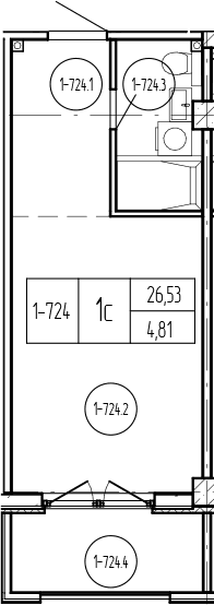 Продается 1-комн. квартира, 26.54 м²