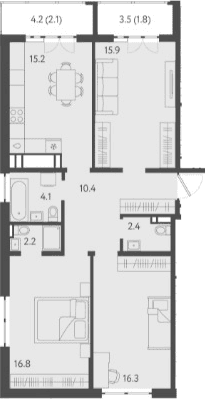 Продается 4-комн. квартира, 83.3 м²