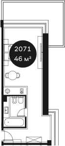 Продается 1-комн. квартира, 45.66 м²