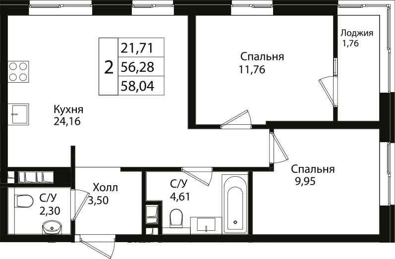 Продается 3-комн. квартира, 50.4 м²