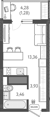 Продается 1-комн. квартира, 20.75 м²
