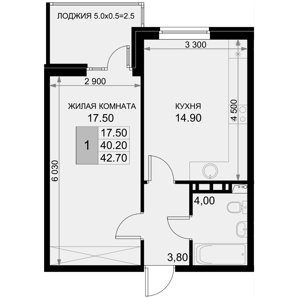 Продается 1-комн. квартира, 38.5 м²