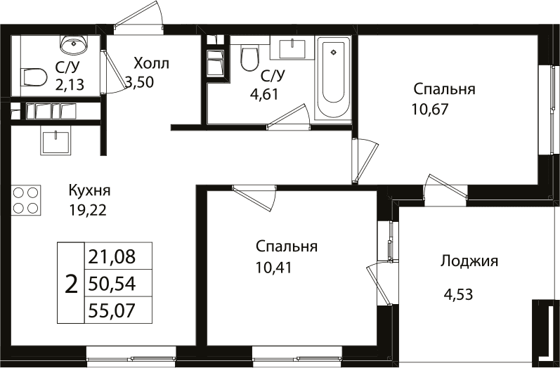 Продается 3-комн. квартира, 50.6 м²