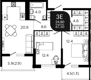Продается 3-комн. квартира, 65 м²