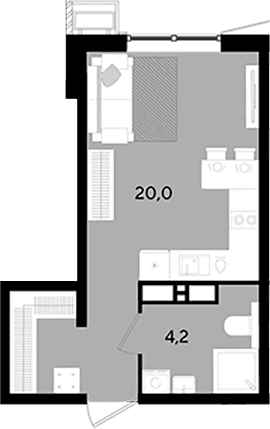 Продается 1-комн. квартира, 24.2 м²