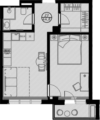 Продается 1-комн. квартира, 41.6 м²