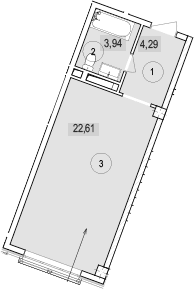 Продается 1-комн. квартира, 30.84 м²