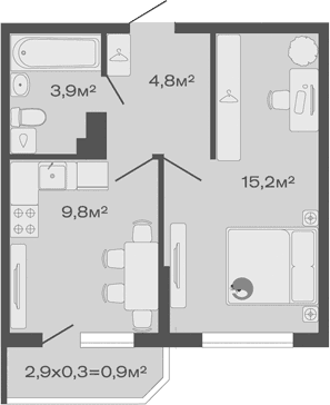Продается 1-комн. квартира, 33.7 м²