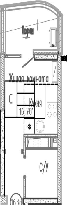 Продается 1-комн. квартира, 16.78 м²