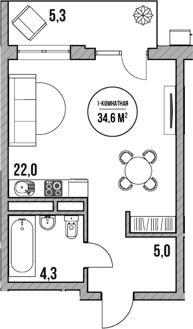 Продается 1-комн. квартира, 31.3 м²
