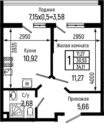 Продается 1-комн. квартира, 30.53 м²