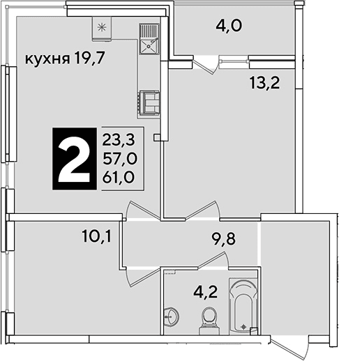 Продается 3-комн. квартира, 57 м²