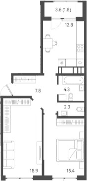 Продается 2-комн. квартира, 61.5 м²