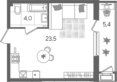 Продается 1-комн. квартира, 27.5 м²