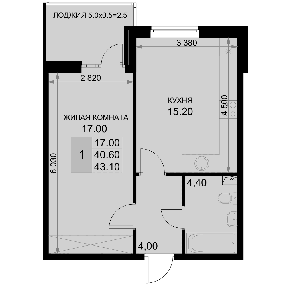 Продается 2-комн. квартира, 40.6 м²